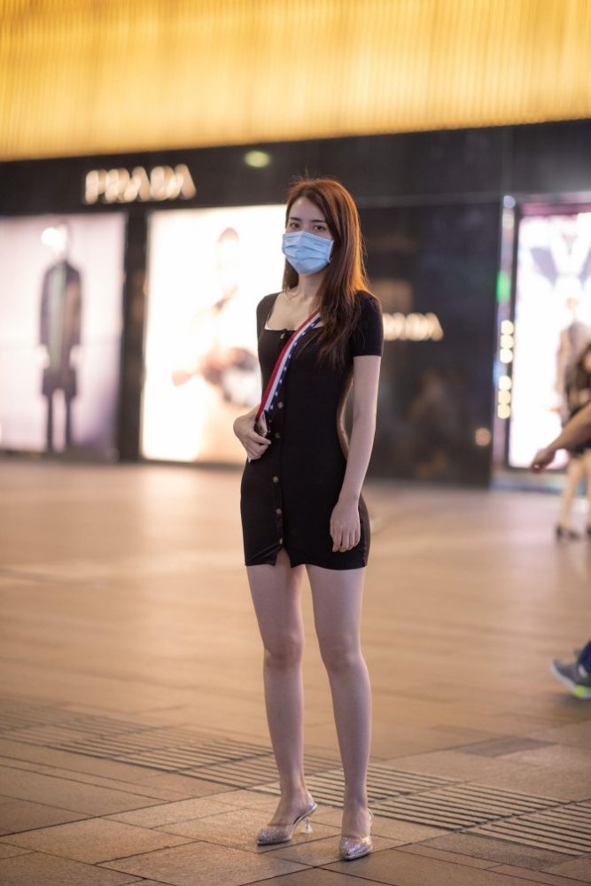 逛商场的黑色包臀裙美丽女孩【385P】00050-开心图库