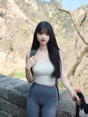 图片[9]-爱爬山的瑜伽裤MM，太甜美了！~-开心图库