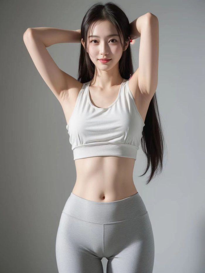 AI瑜伽裤清纯妹子系列图-开心图库