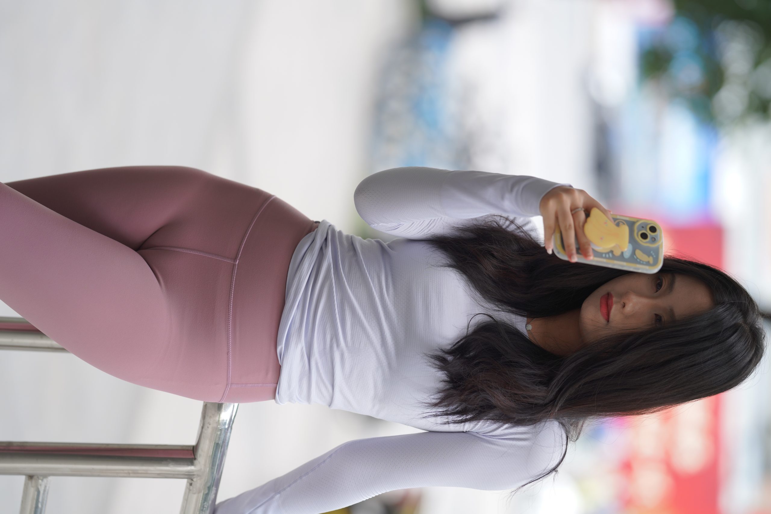 图片[2]-户外粉红色瑜伽裤女生00052-开心图库